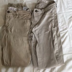 Hollister Khaki low rise skinny jeans
